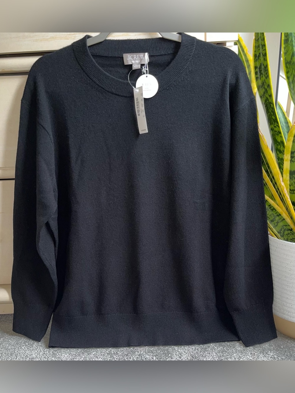 NWT J Crew Cashmere Sweater Black XS-But OVERSIZED